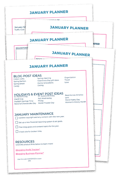 Blogging Planner Bundle (Blogging Business Planner + Blog Content Planner)